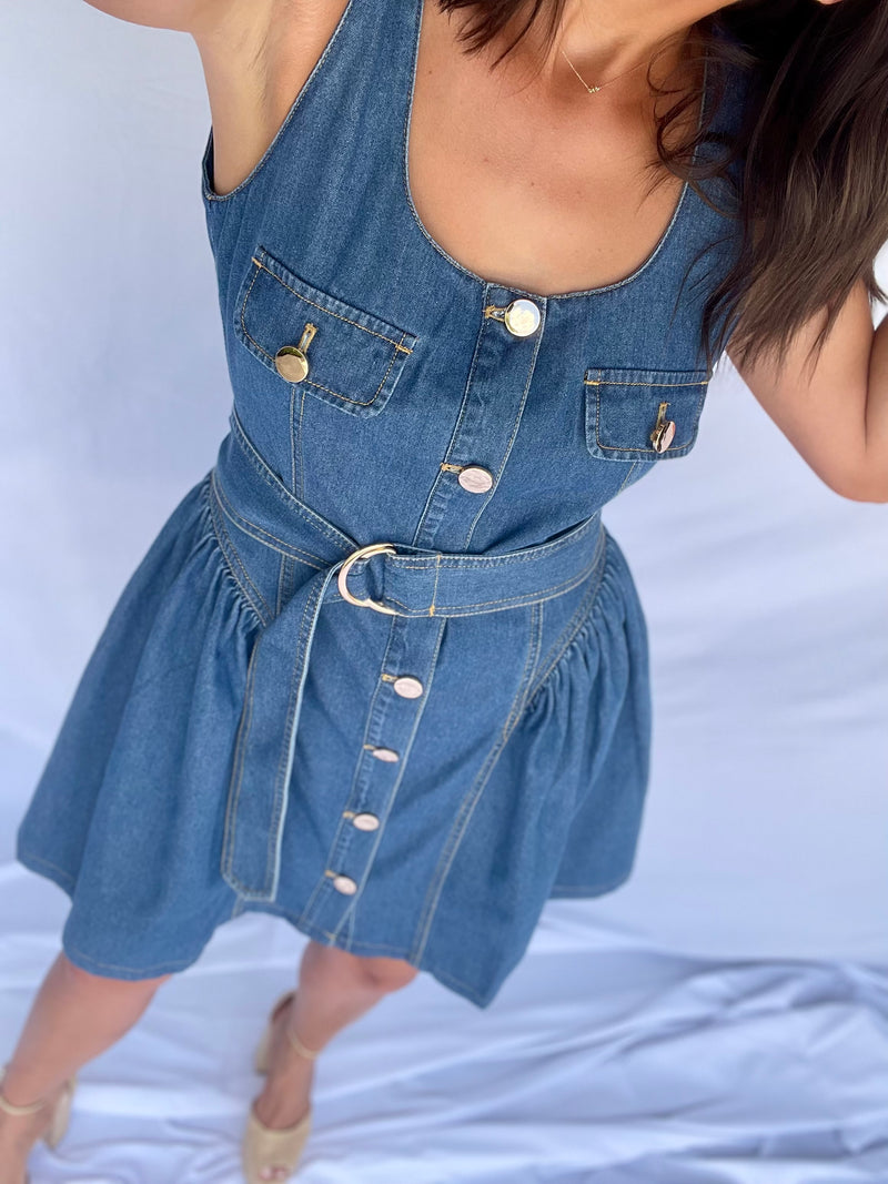 Katerina Denim Mini Dress Influencestyle Katerina Denim Mini Dress Influencestyle