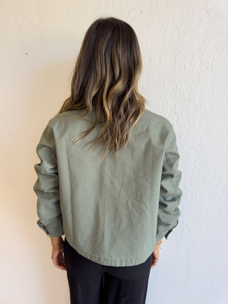 Cropped Twill Jacket