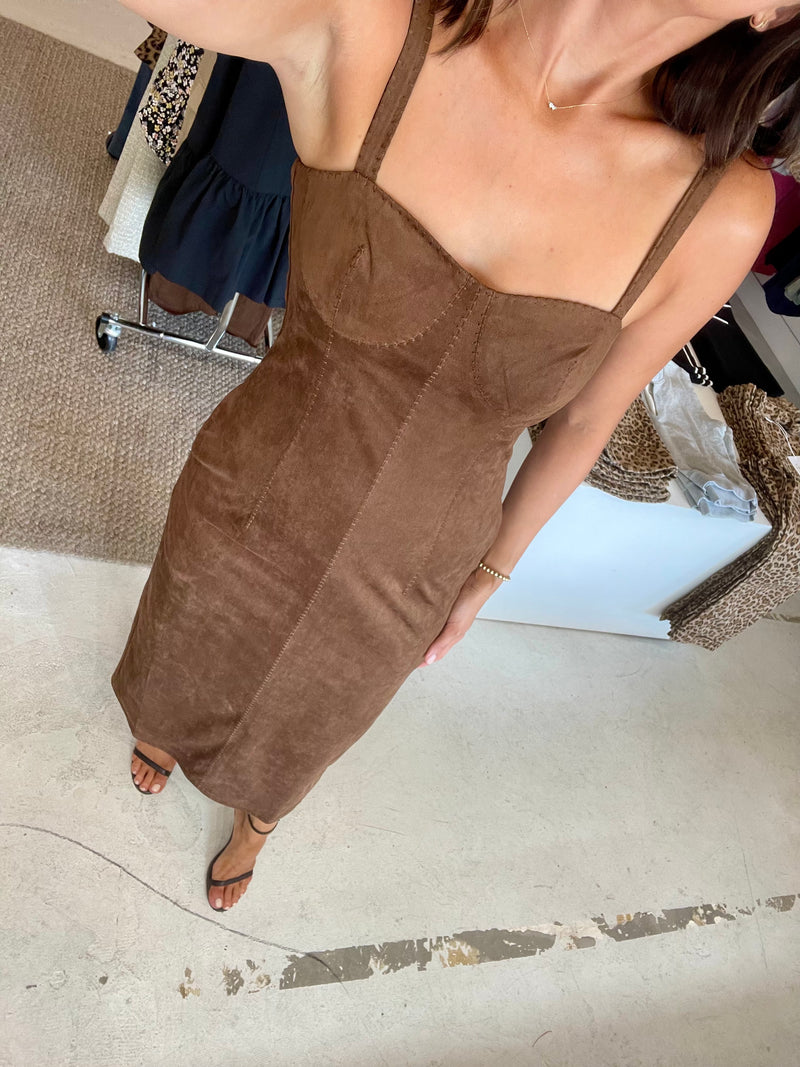 Olivia Suede Midi Dress Influencestyle Olivia Suede Midi Dress Influencestyle
