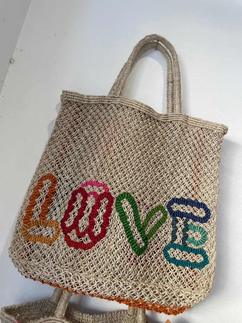 Large Straw Bag / Love
