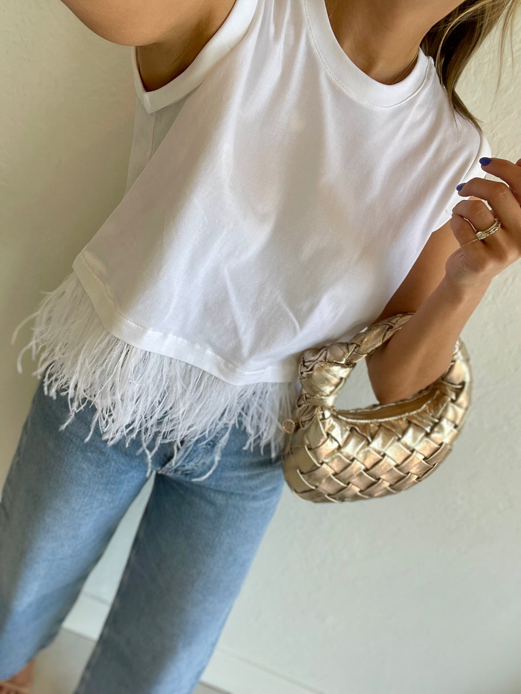 Cropped Feather Tee