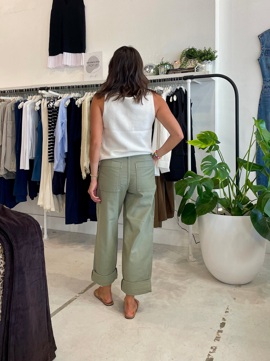 Olive Twill Pants