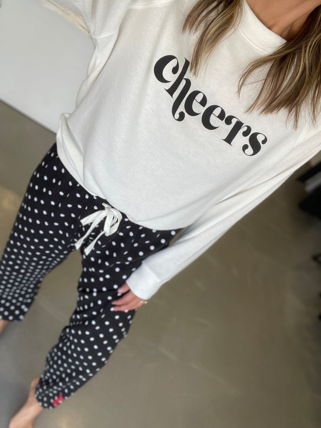 Polka Dot Brushed Knit Jogger