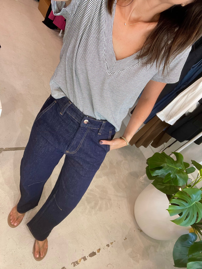 Rosie Linen Jersey V Neck Tee