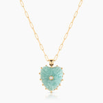 Malene Amazonite Paperclip Necklace