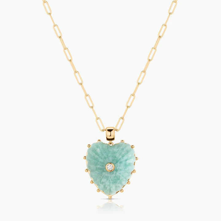 Malene Amazonite Paperclip Necklace