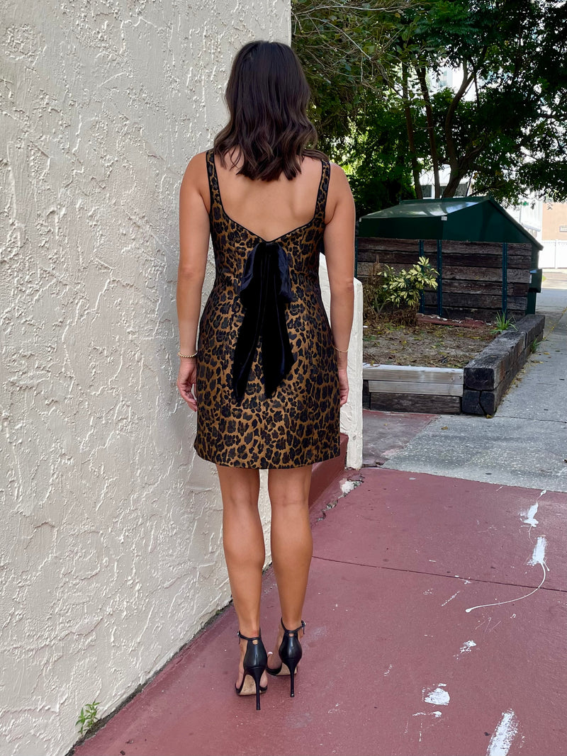 Randi Leopard Jacquard Mini Dress