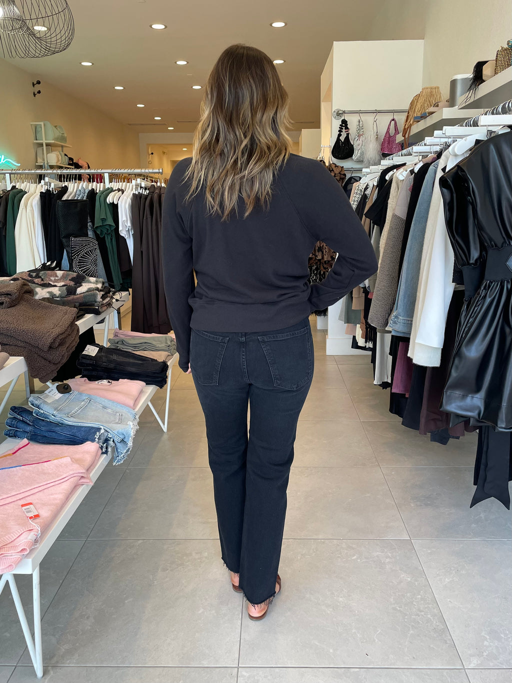 Raglan Zip-Neck Sweatshirt