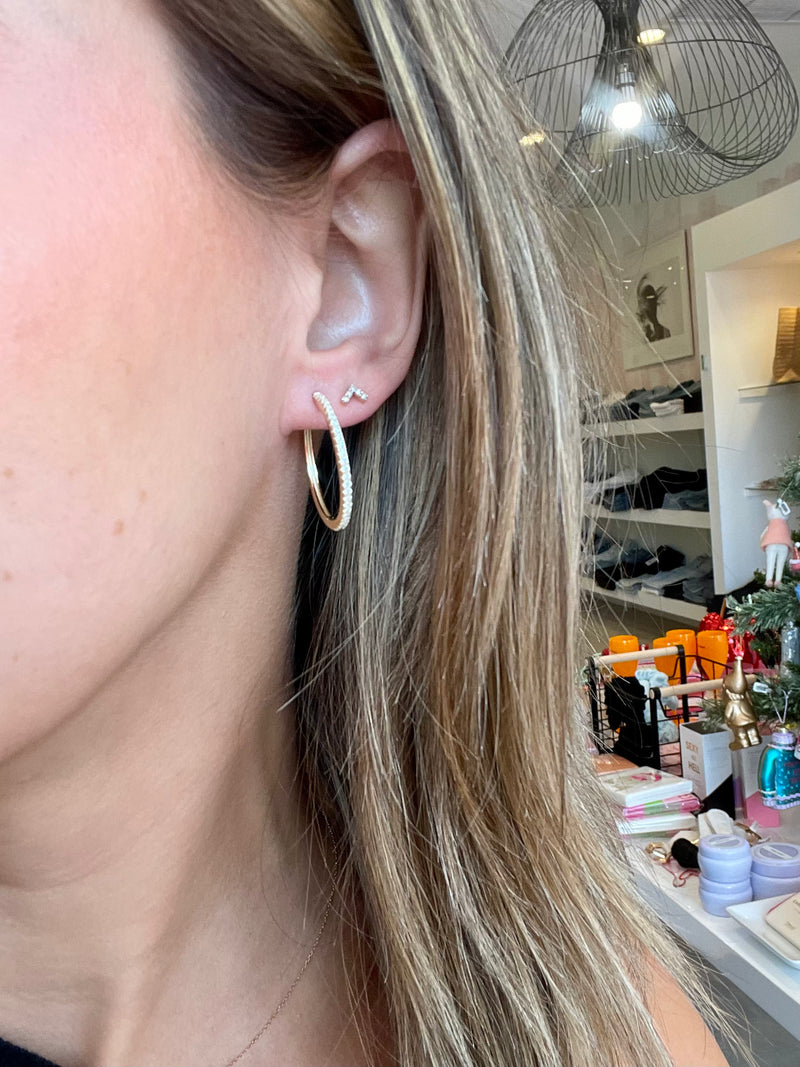 Medium CZ Huggie Hoops
