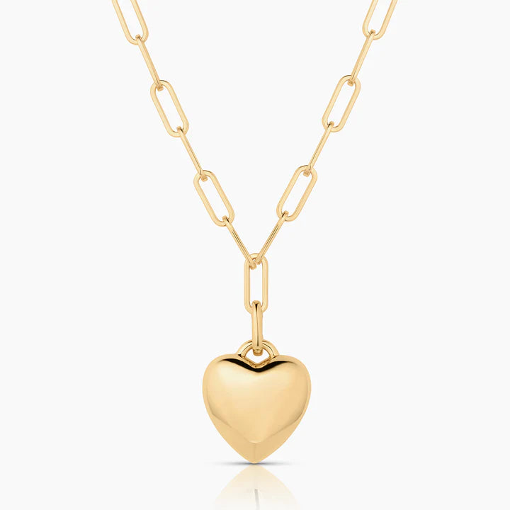 Aurelie Puffy Heart Necklace