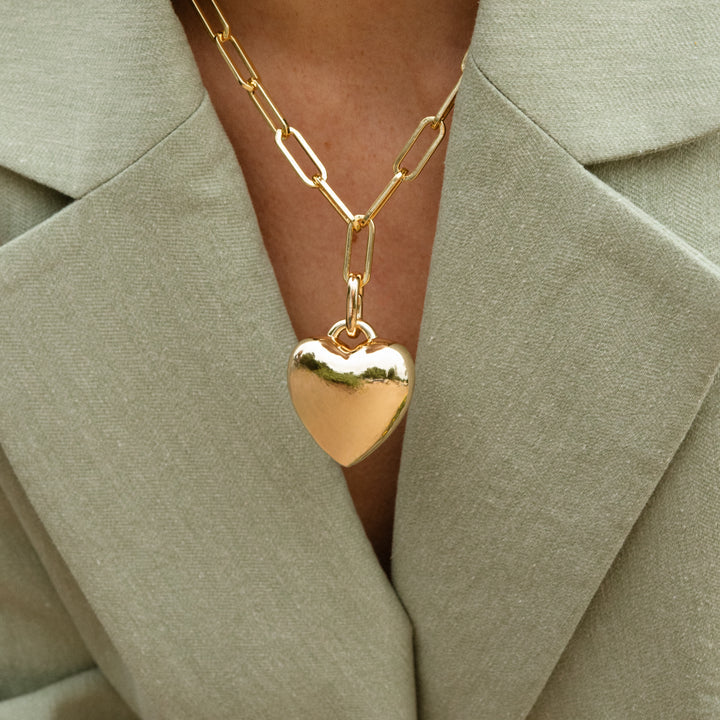 Aurelie Puffy Heart Necklace