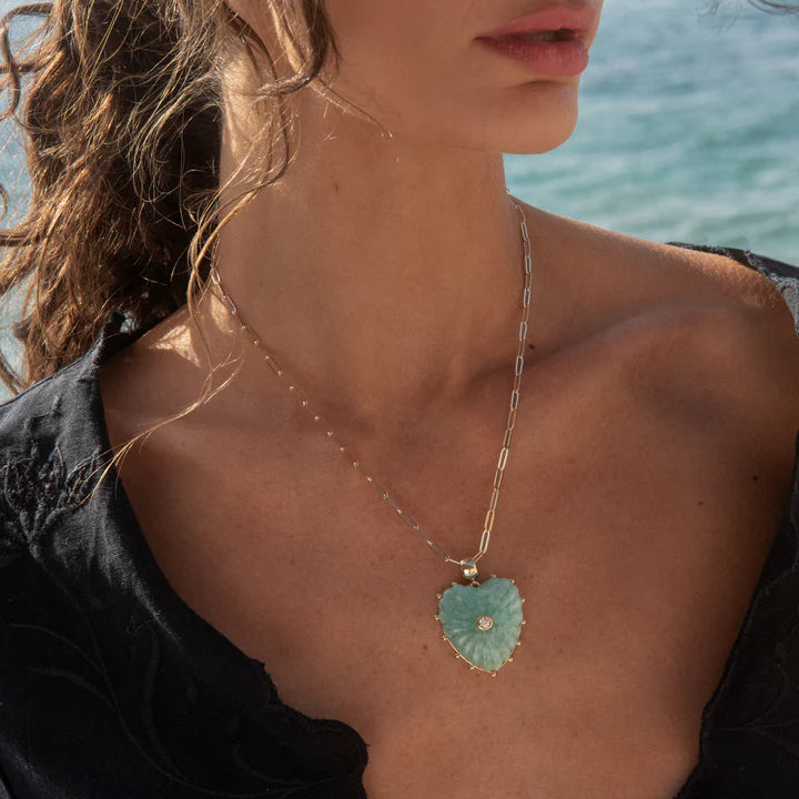 Malene Amazonite Paperclip Necklace