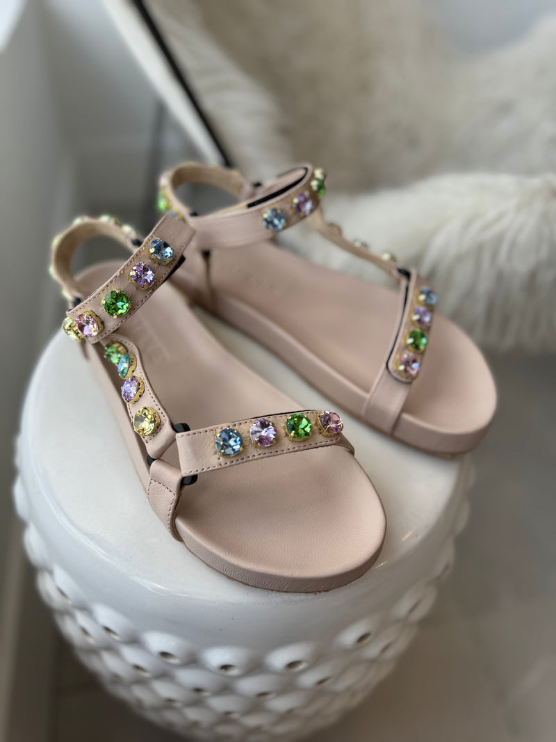 Brady Jeweled Velcro Sandals
