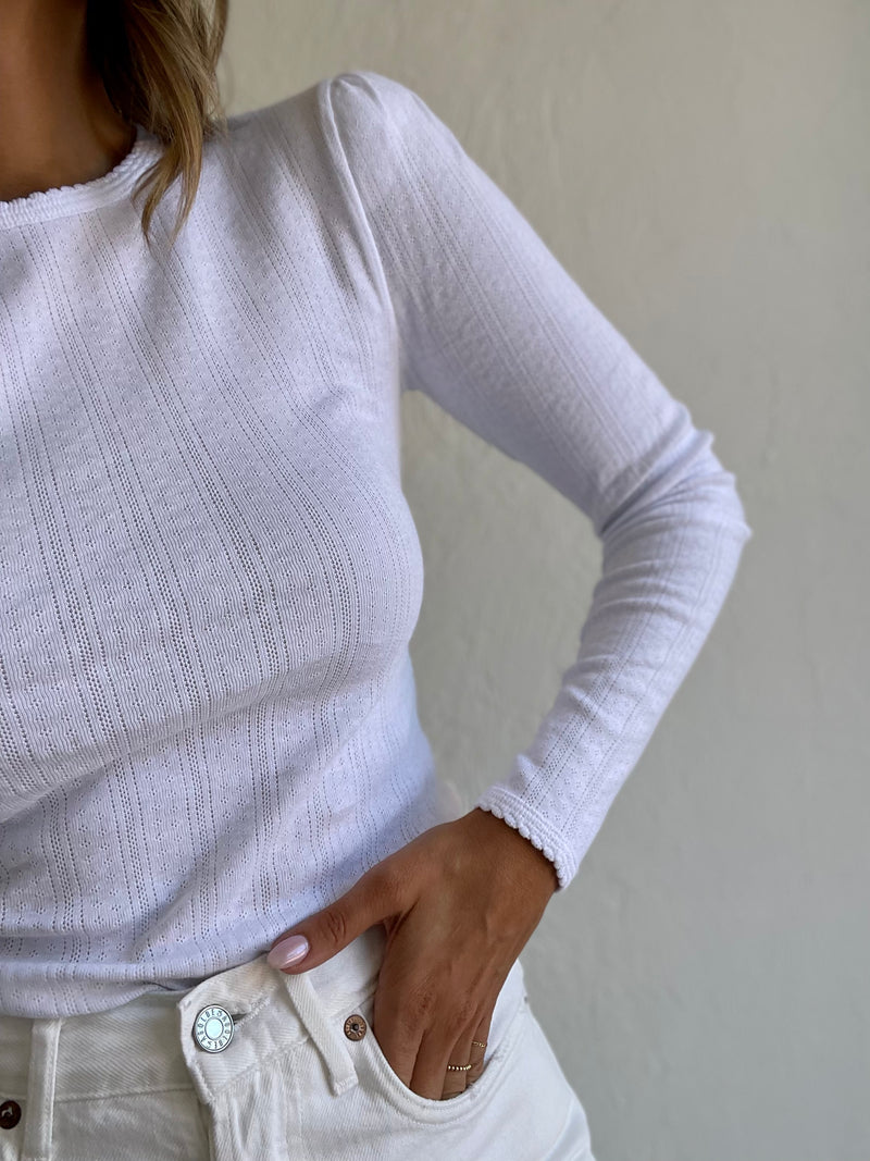 Long Sleeve Pointelle Tee