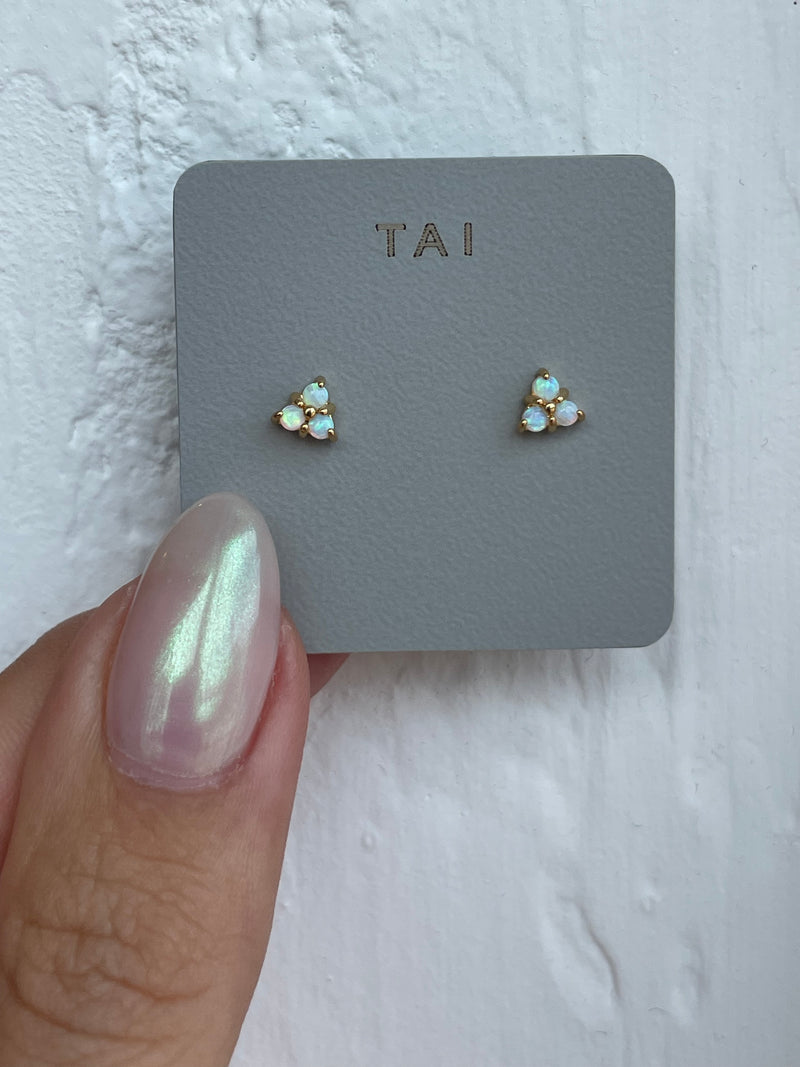 Mini Opal Cluster Post Earring