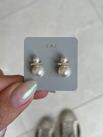 Pearl Drop with CZ Bar Earring