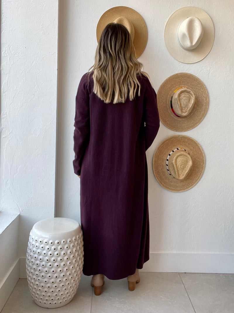 Shawl Collar Robe / Plum