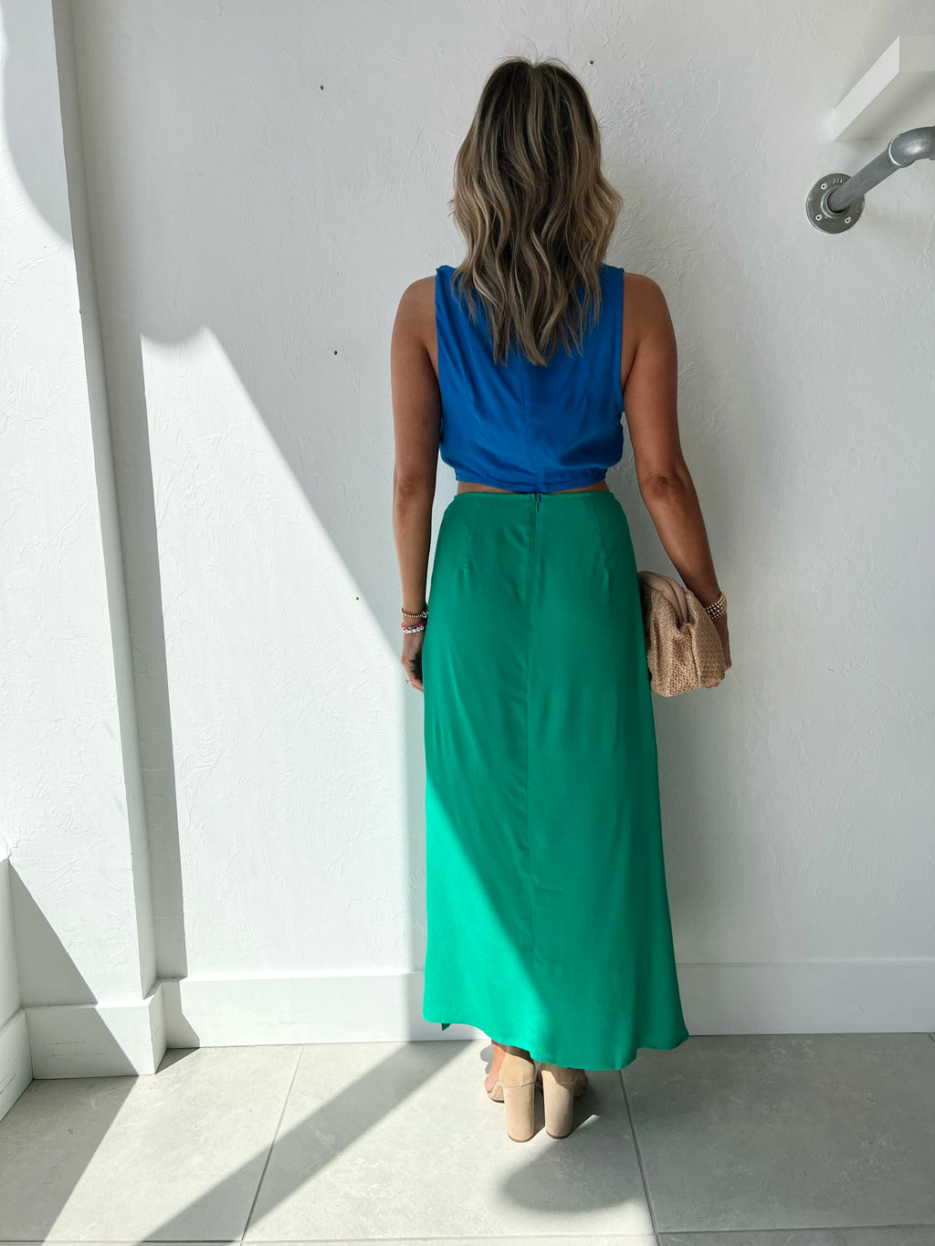 Reina Color Block Midi Dress