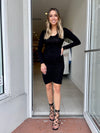 Ruched U Neck Mini Dress