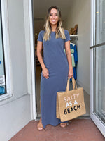 Short Sleeve Maxi with Slit