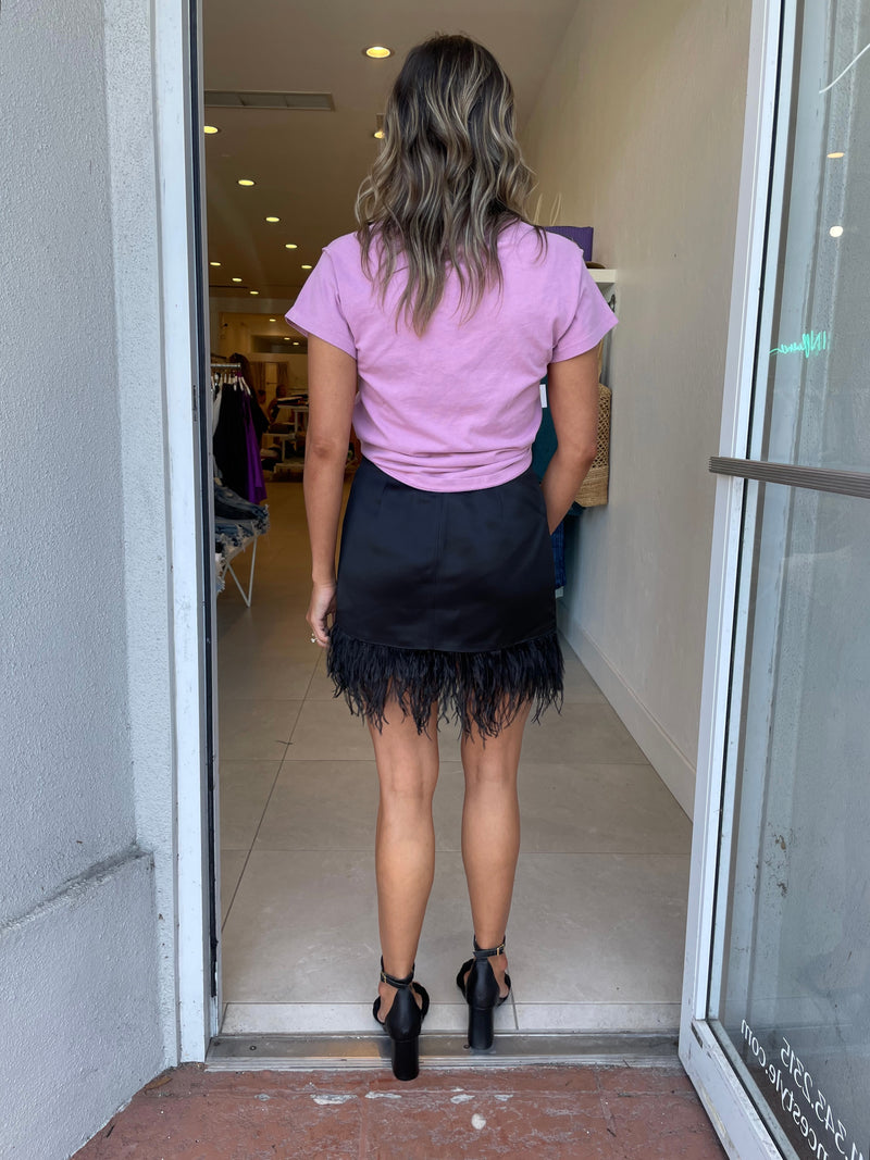 Aviva Feather Mini Skirt
