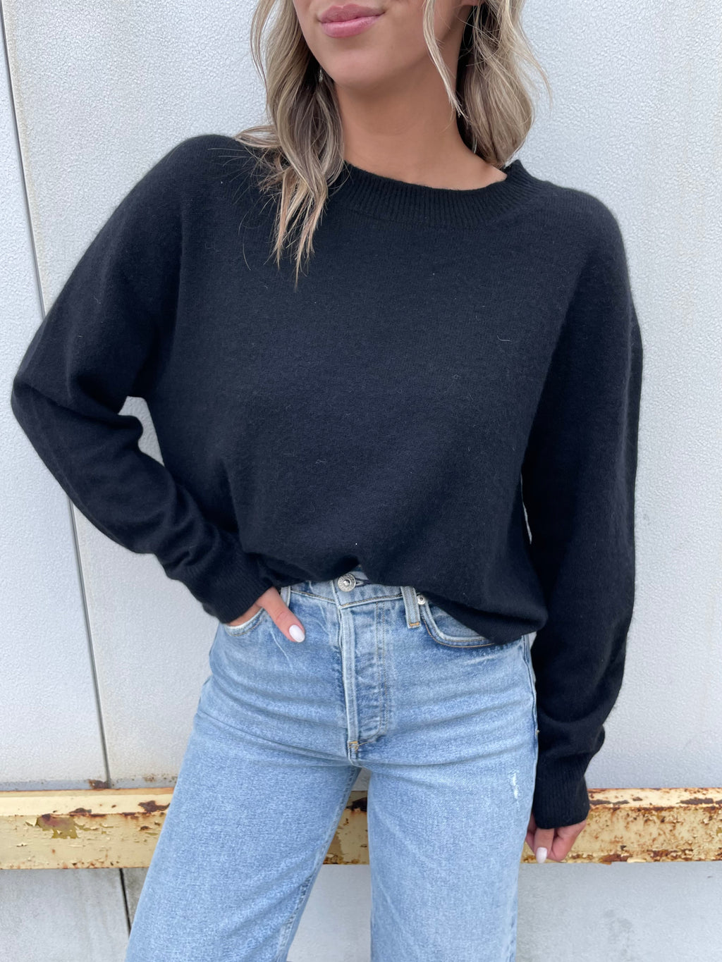 Brushed Cashmere Crew Sweater