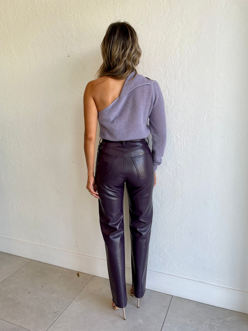 90s Recycled Leather Pinch Waist / Nightshade
