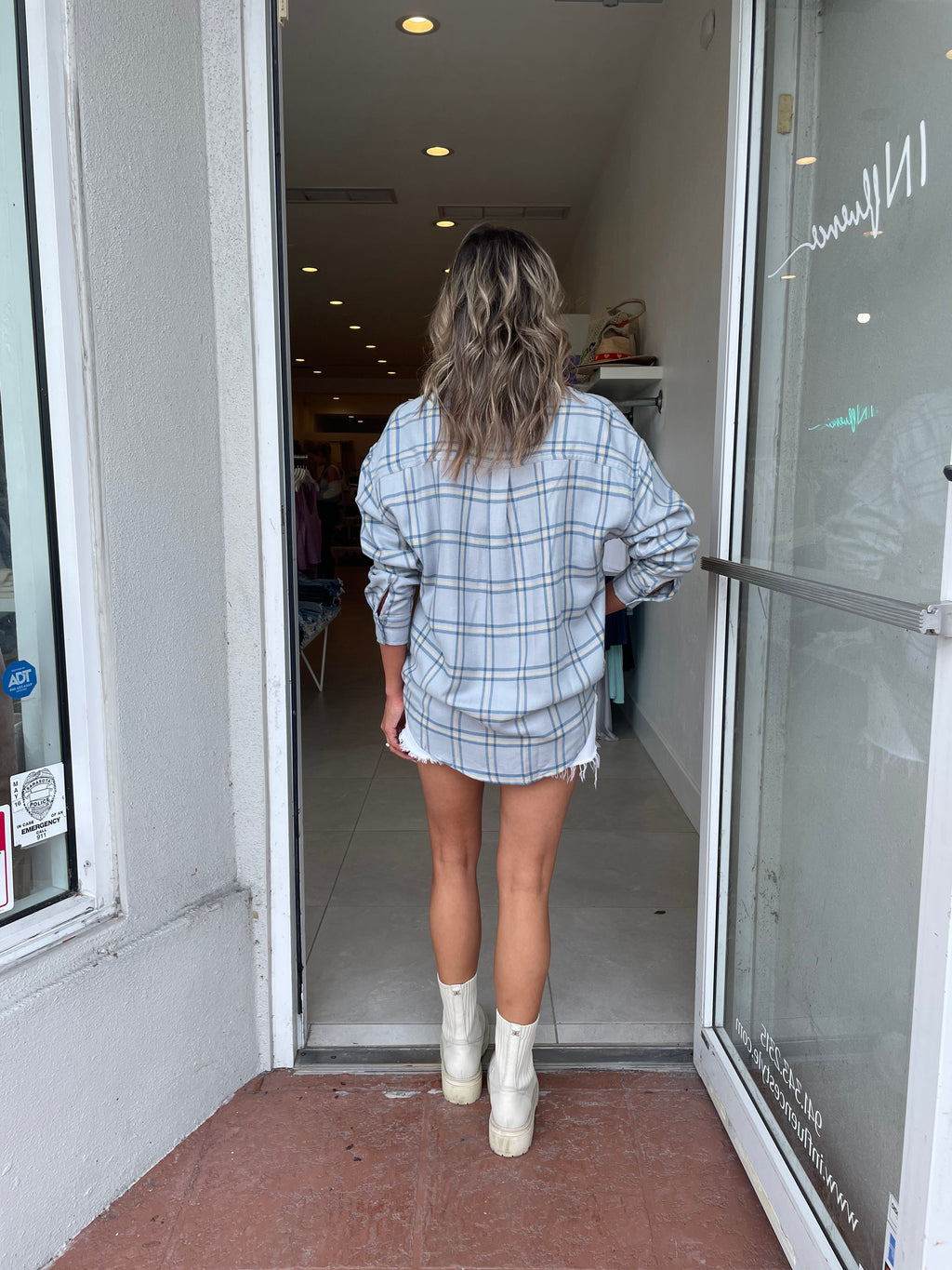 Hawk Plaid Button Up / Morning Fog