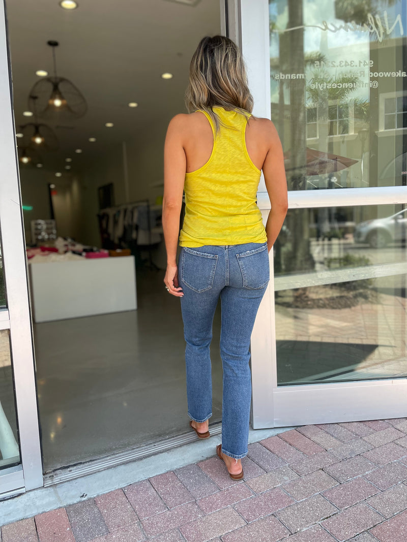 Slub Jersey Racerback Tank / Dijon