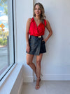 Petronella Faux Leather Skirt