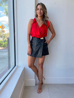 Petronella Faux Leather Skirt