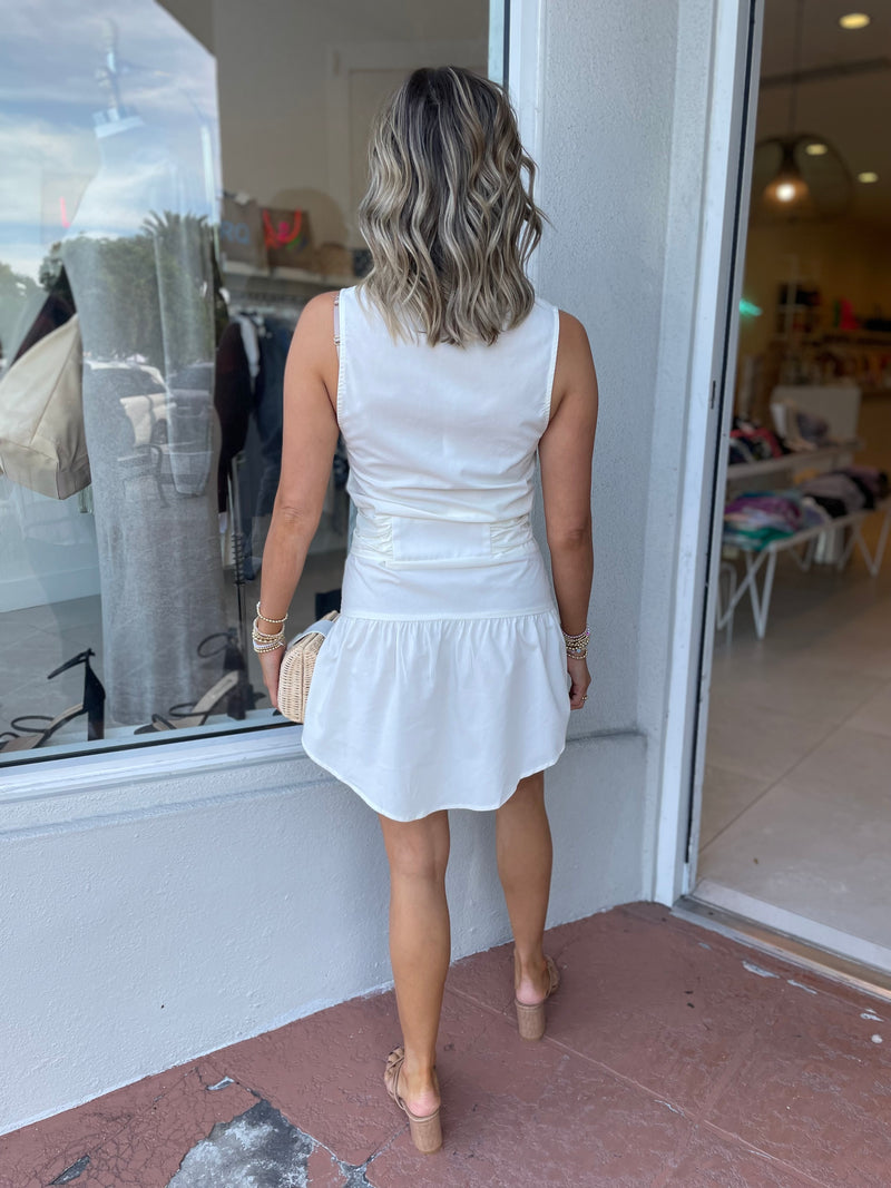 Moving On Sleeveless Mini Dress
