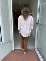 Hawk Plaid Button Up / Shell Pink