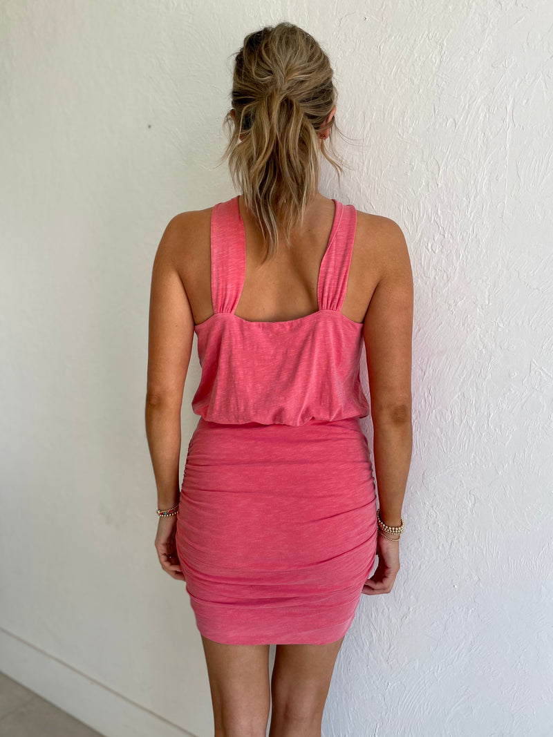 Keyhole Ruched Dress