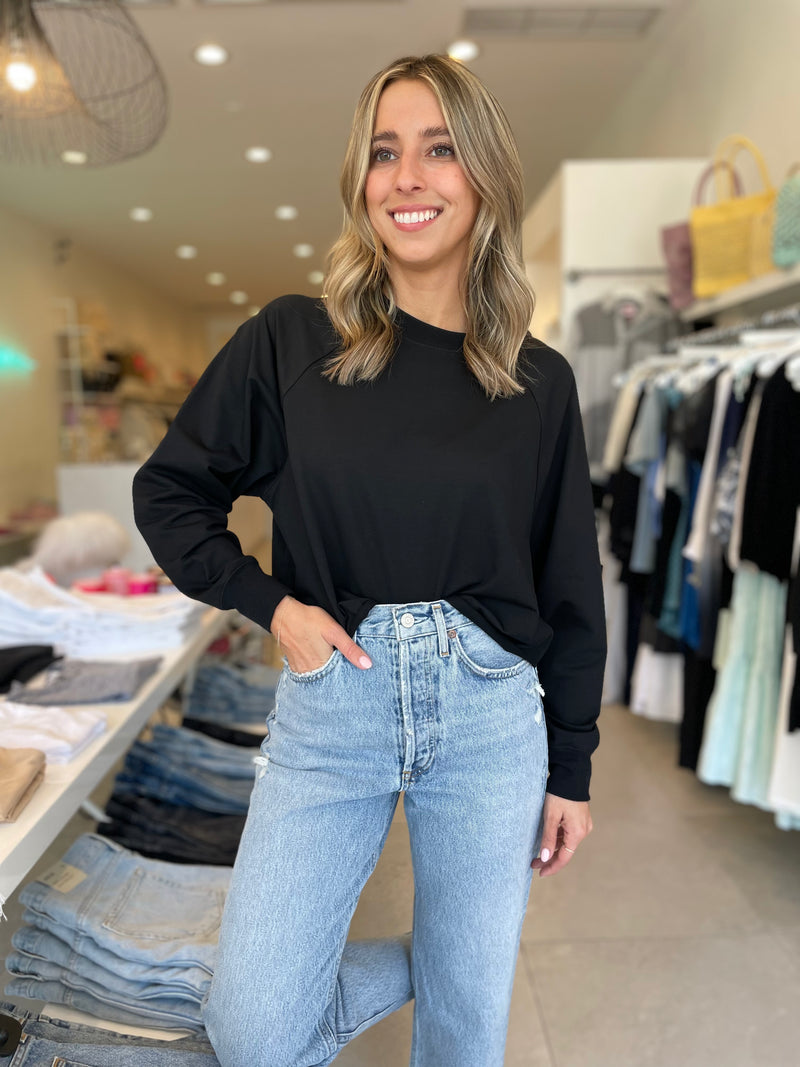 Rachel Crop Pullover / Black
