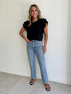 Sleeveless Double Ruffle Sweatshirt / Black