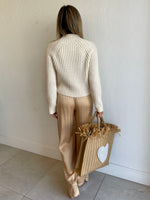 Open Mock Neck Long Sleeve / Natural