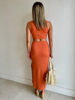 Cutout Midi Dress / Burnt Orange