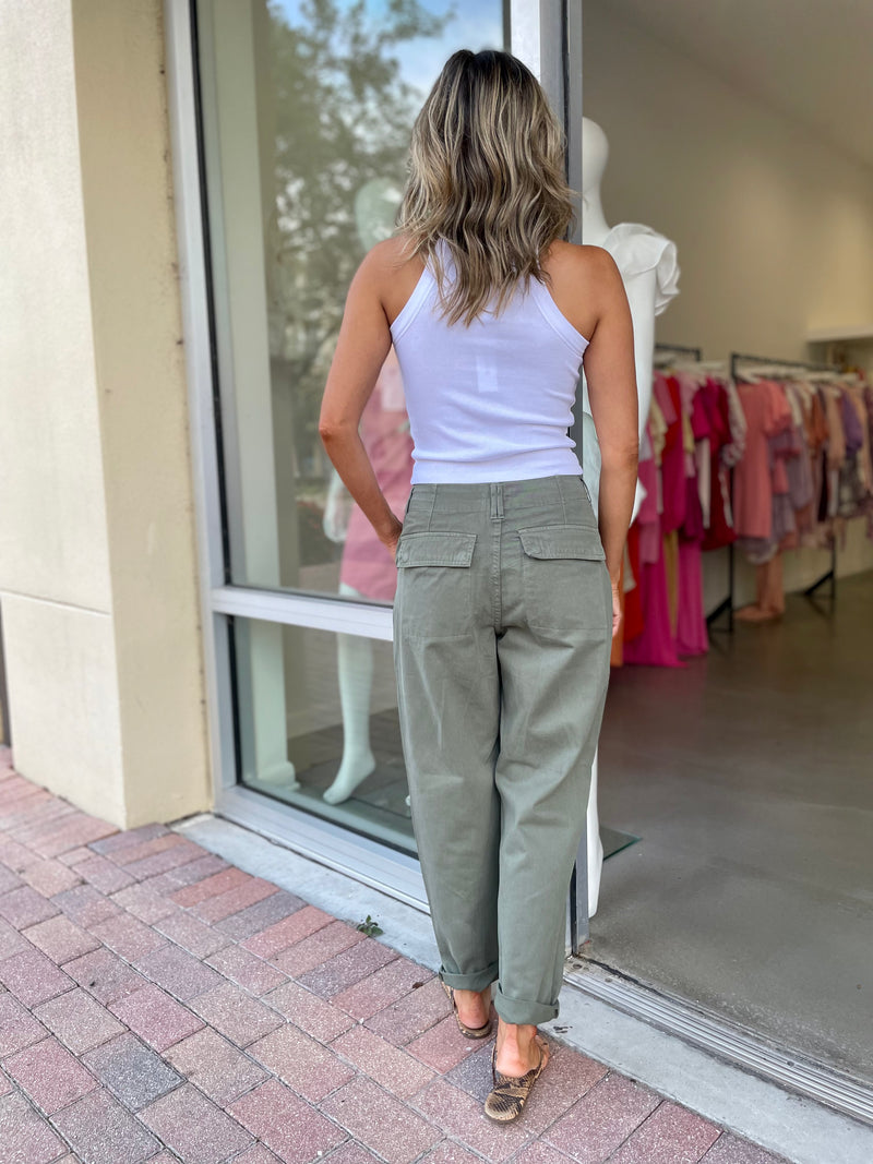 Pamela Hi Rise Straight Trouser / Vine