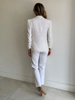 Serafina Sequin Blazer / White