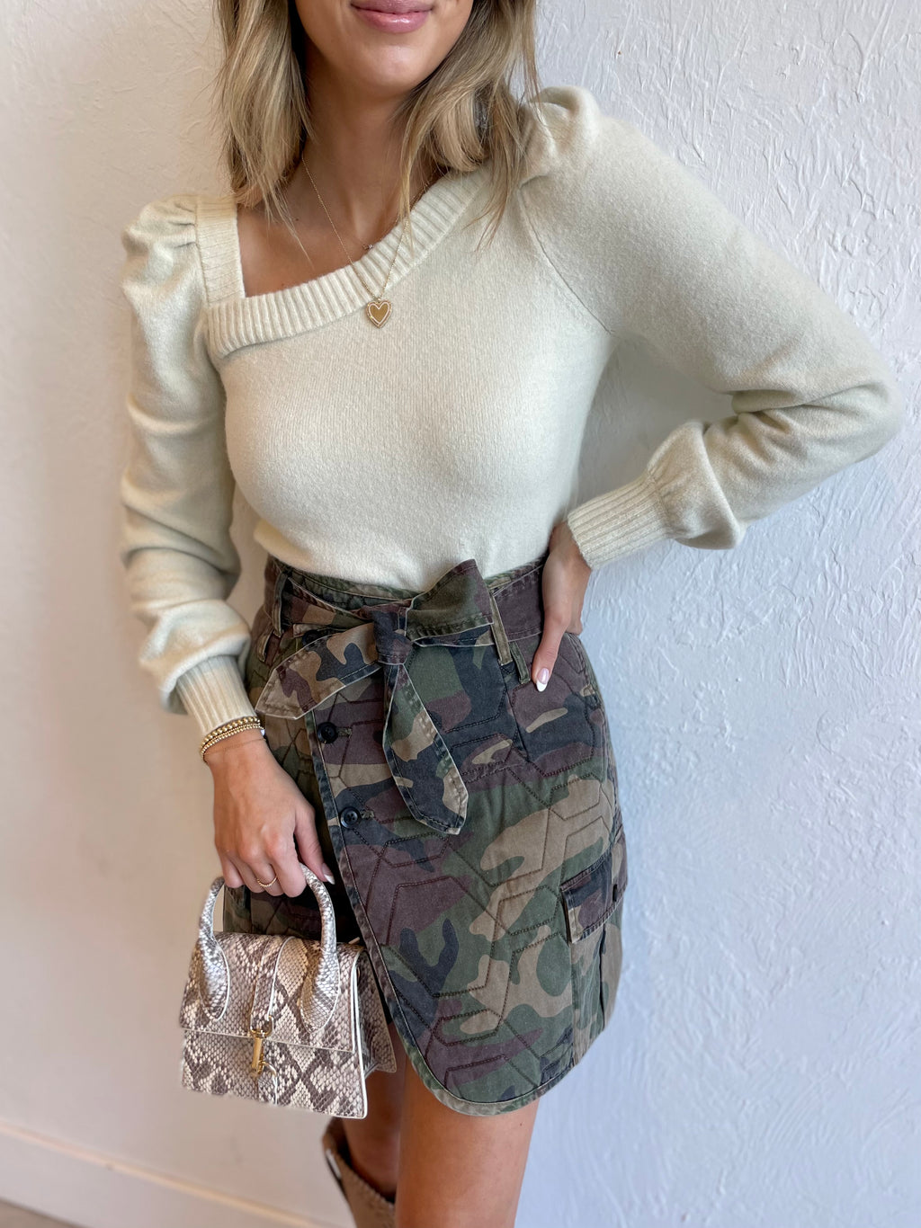 Katrina Quilted Camo Mini Skirt