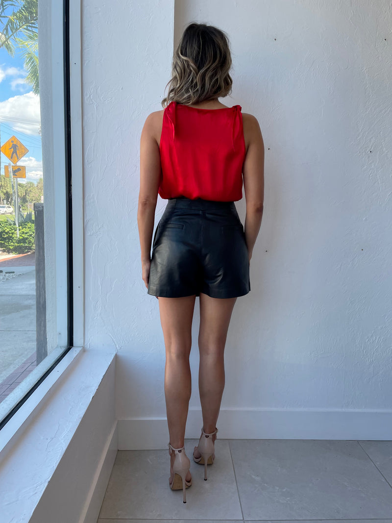 Petronella Faux Leather Skirt