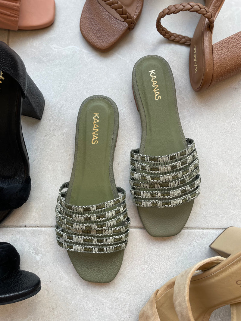 Sibu See Through Strap Slip On / Olive