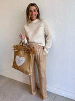 Open Mock Neck Long Sleeve / Natural