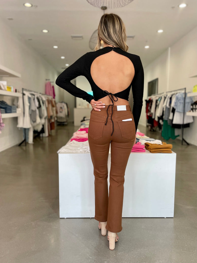 Lennon High Rise Crop Boot / Cognac